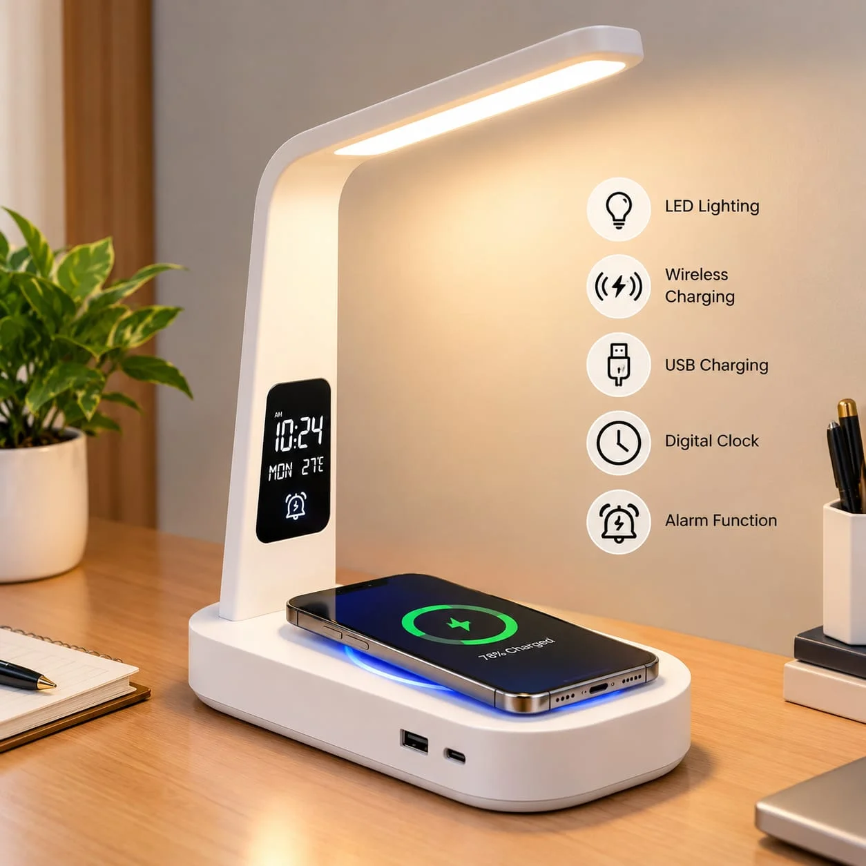 Multifunctional Wireless Charging Lamp